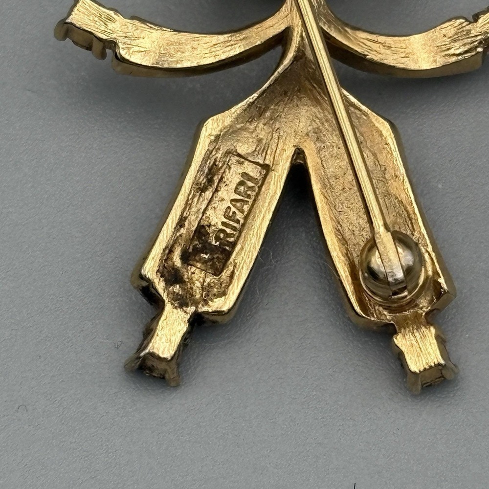 Crown Trifari Alfred Philippe 1940's Hans Katrinka Brooch Person Vermeil - Picture 6 of 9